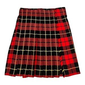 Thrifty‎ Kilt Red Black Yellow Plaid Pleated Kilt Skirt Medium
